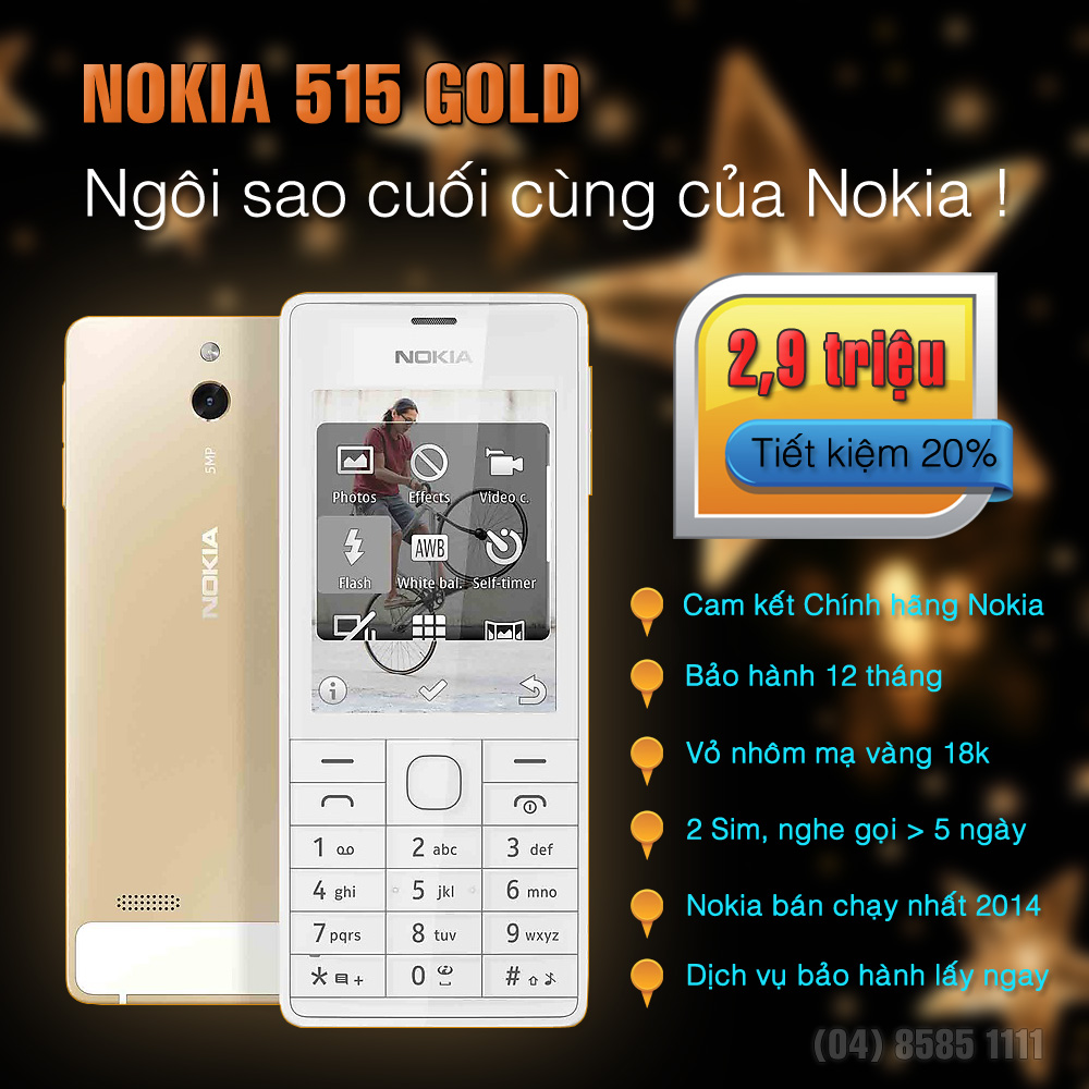 Nokia 515 Gold Chính hãng mới FullBox 1